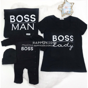 Набір сімейних футболок "BOSS" з чоловічком