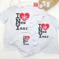 Набор смейных новогодних футболок I Love New Year - фото