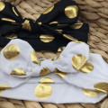 Солошка повязка для девочки в золотой горох - фото