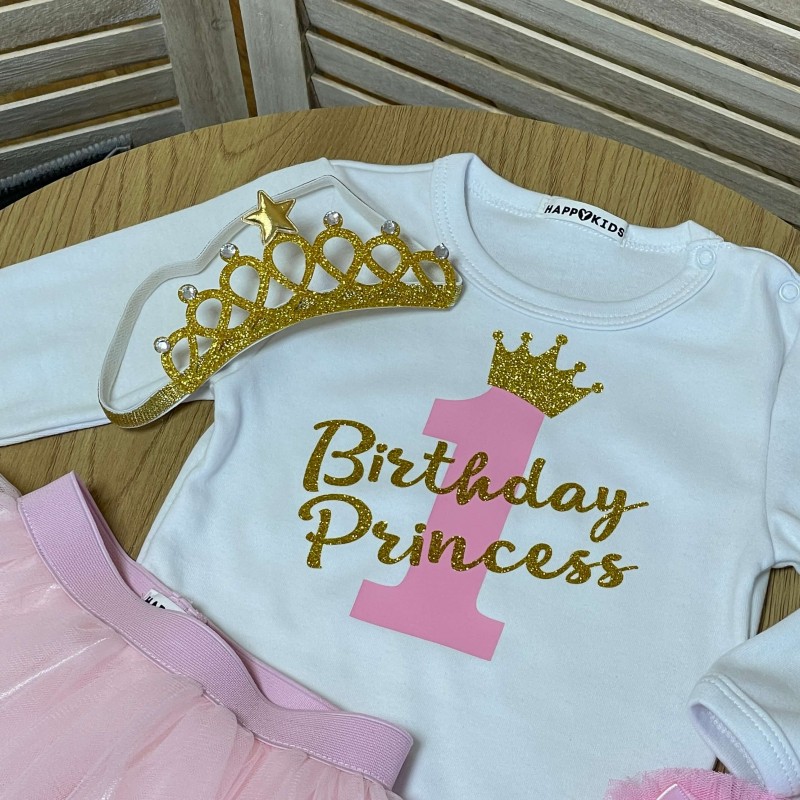 Боді дівчинці на день народження з одиничкою Birthday princess - Happy Kids - 4