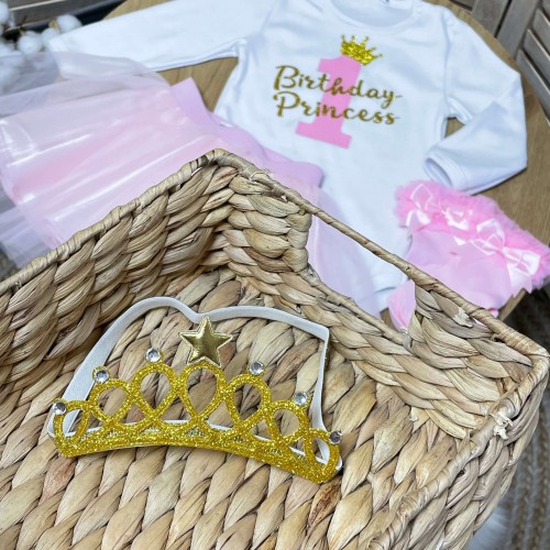Боди девочке на день рождения с единицей Birthday princess - Happy Kids - 5