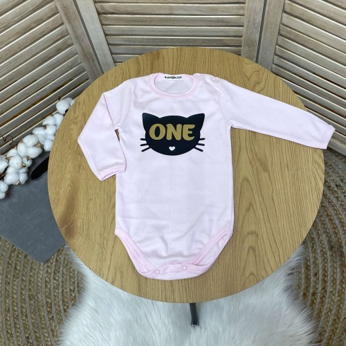 Боди девочке ONE с котиком на первый день рождения - Happy Kids - 2