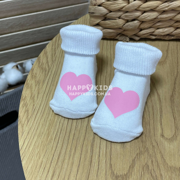 Шкарпетки дитячі з принтом сердечки