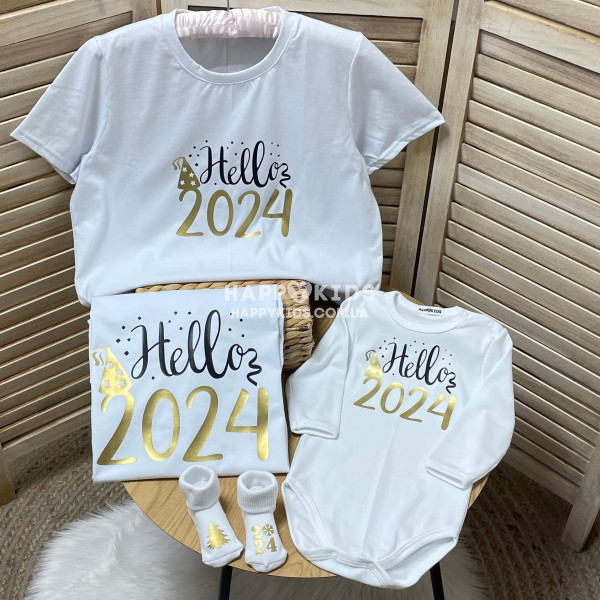 Набір сімейних новорічних футболок "Hello 2024"  - 1