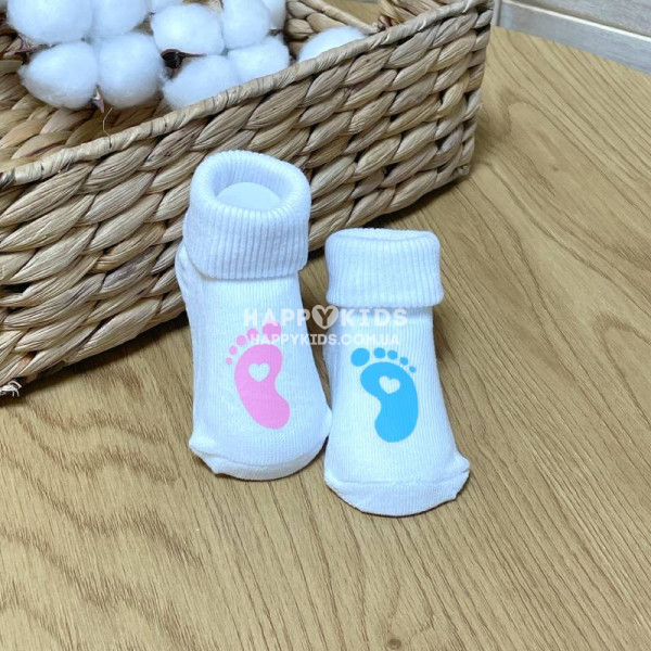 Носки новорожденным с принтом Ножки 0-1 год  - 1