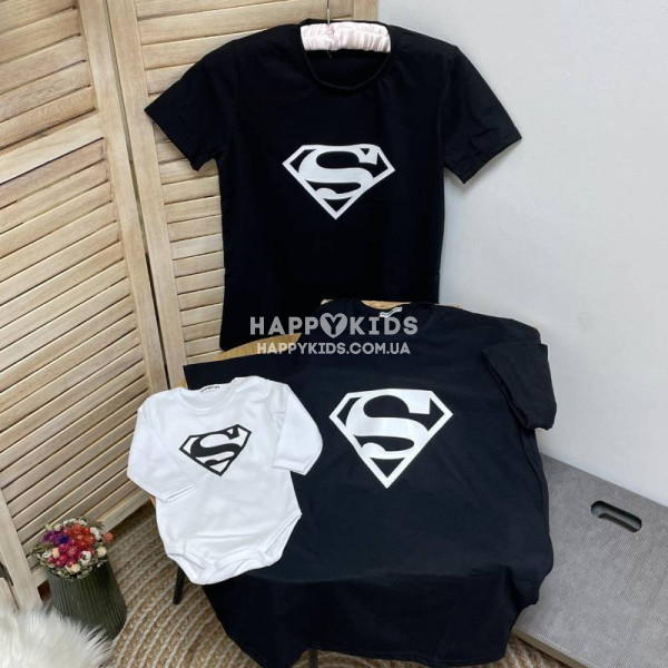 Набір сімейних футболок супермен мама/тато/дочка  - 1