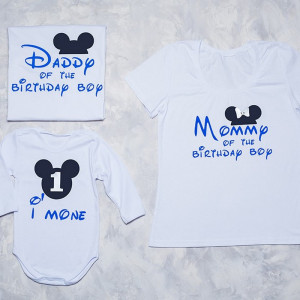 Набор семейных футболок с Микки "Birthday Boy"