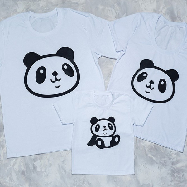 Набор семейных футболок  Panda - фото