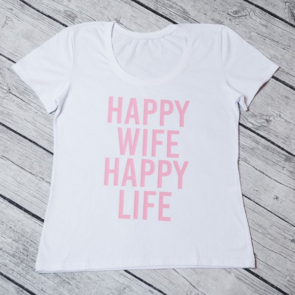 Футболка жіноча Happy wife happy life - фото