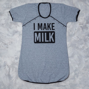 Подовжена футболка для годуючої мами "I MAKE MILK"