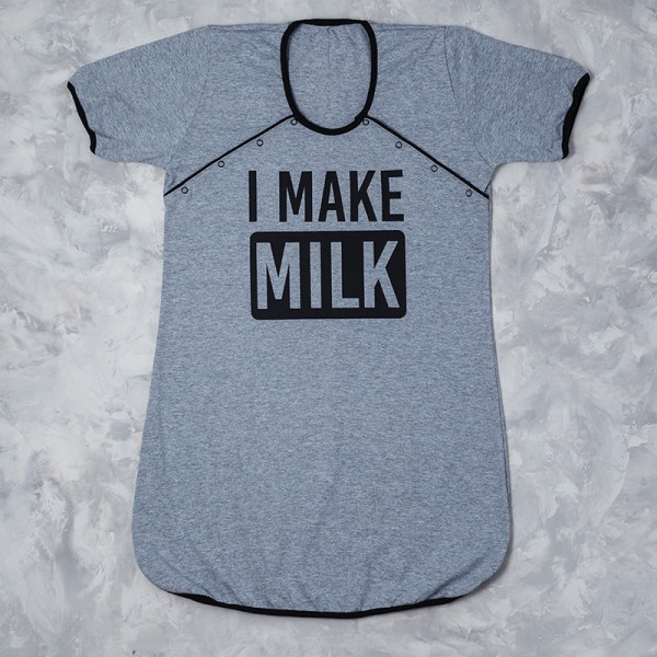 Подовжена футболка для годуючої мами I MAKE MILK - фото
