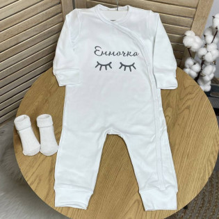 Чоловічок-сліп з іменем та віями для новонародженої дівчинки