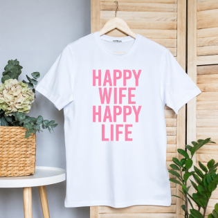 Футболка жіноча "Happy wife happy life"