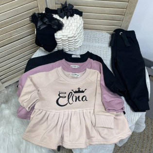 Свитшот с баской именной с короной Свитшот с баской именной с короной