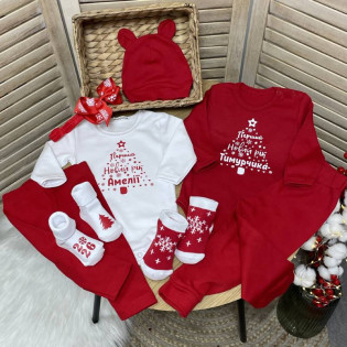 Боди детский "Первый новый год ..." именной елочка