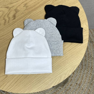 Шапка детская с ушками рубчик Шапка детская с ушками рубчик