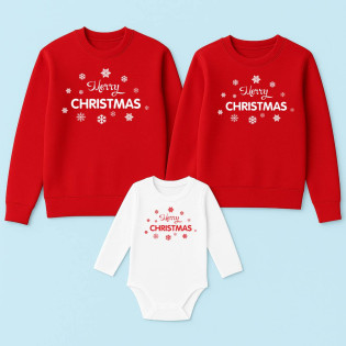 Комплект різдвяних світшотів та боді з написом "Merry Christmas"