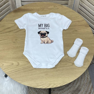 Боді з принтом песика та написом "Мій старший брат"