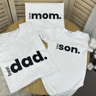 Парні футболки для батьків та боді для малюка "Best Family" Парні футболки для батьків та боді для малюка "Best Family"