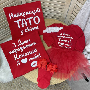 Сімейний комплект для привітання до Дня Народження татка Сімейний комплект для привітання до Дня Народження татка