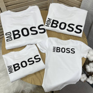 Сімейний набір футболок з написом "Boss Family"