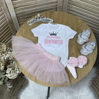 Боди именной для девочки "Princess" с короной