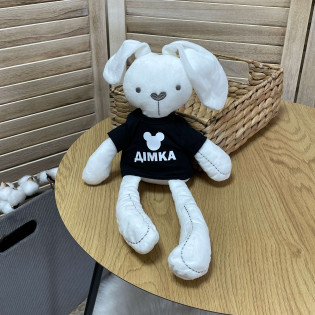 Игрушка с именем ребенка зайчик-метрика с Микки