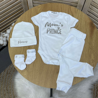 Боди детский с надписью Mom's Prince