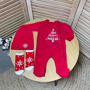 Новорічний комплект новонародженому "Мій перший новий рік" ялинка