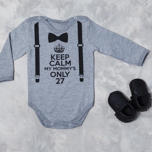 Боди-поздравление "KEEP CALM" подтяжки с бабочкой