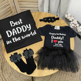 Набор парных футболок для папы и дочери "Best daddy in the world"