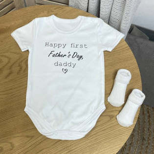 Боди-поздравления ко дню отца "Happy first father's day"