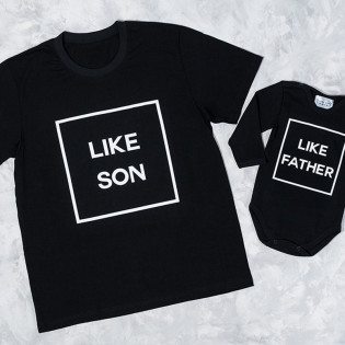 Футболка мужская с надписью для папы "Like Son"